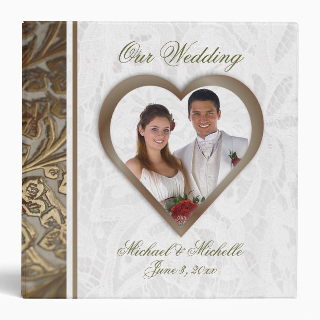 Customizable 2 Inch Photo Wedding Album 3 Ring Binder (Front)