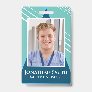 Customizable 2-sided Employee ID Tag Blue Badge
