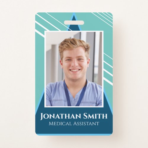 Customizable 2_sided Employee ID Tag Blue Badge