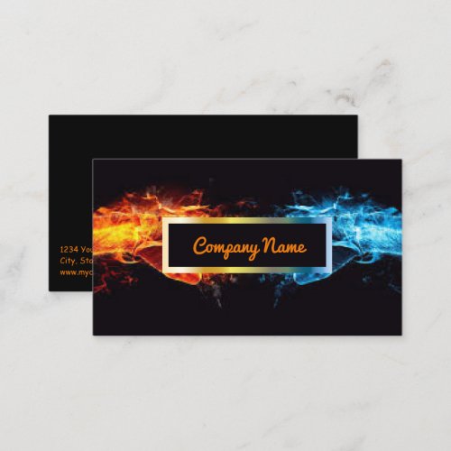 Customizable 2 Sided Fire N Ice Business Card