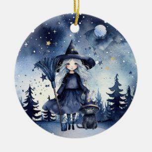 Customizable 2-Sided Watercolor Halloween Ornament