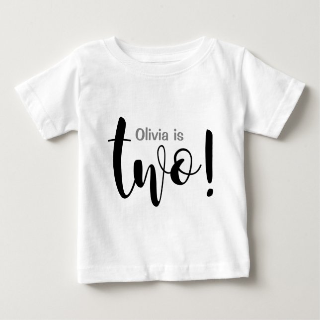 Customizable 2 Year Old Baby Girl T-shirt (Front)