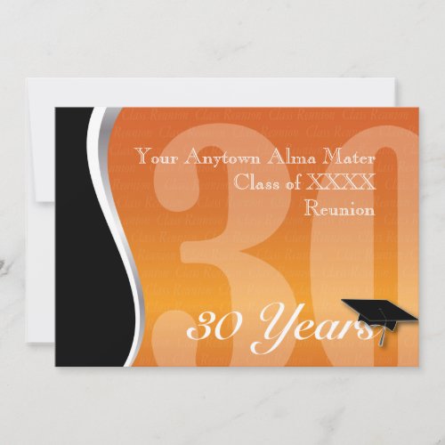 Customizable 30 Year Class Reunion Custom Announcements