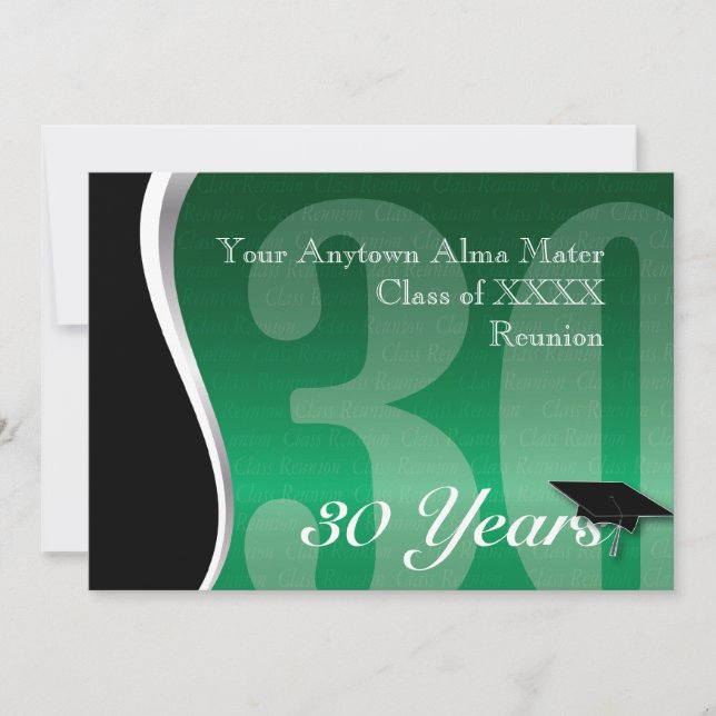 Customizable 30 Year Class Reunion Invitation (Front)
