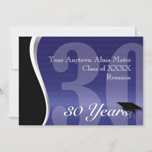 Customizable 30 Year Class Reunion Custom Invitation