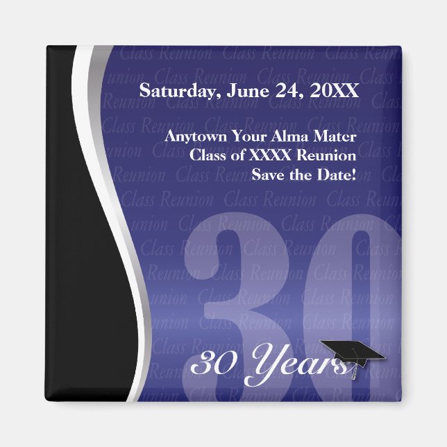 Customizable 30 Year Class Reunion Magnet (Front)