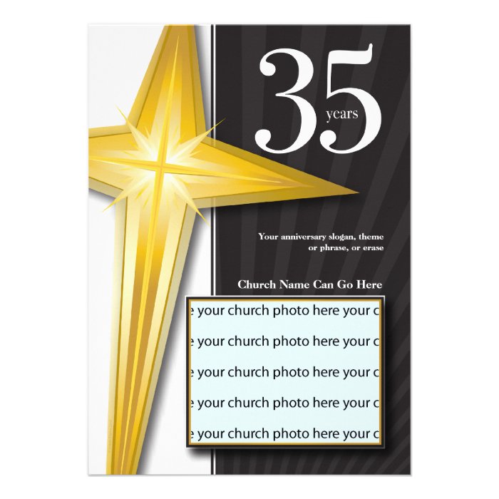 Customizable 35 Year Church Anniversary Announcement