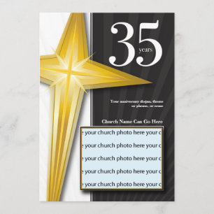 Customizable 35 Year Church Anniversary Invitation
