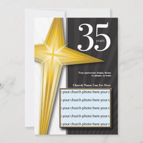 Customizable 35 Year Church Anniversary Invitation