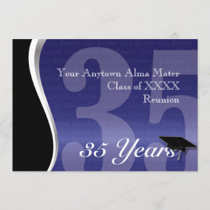 Customizable 35 Year Class Reunion Invitation