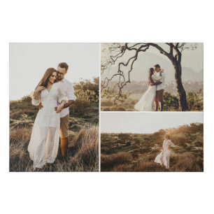 Customizable 3 Engagement photos Wedding Sign