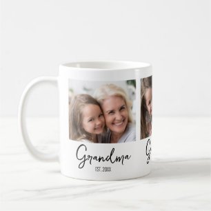 Customizable 3 Photo Grandma Established Year Coffee Mug