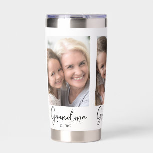 Customizable 3 Photo Grandma Established Year Insulated Tumbler