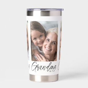 Customizable 3 Photo Grandma Established Year Insulated Tumbler