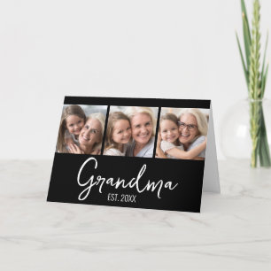 Customizable 3 Photo Grandma Grandparents Day Card