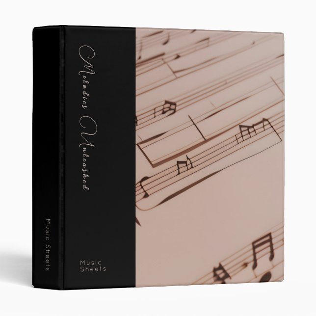 Customizable 3-Ring Binder for Sheet Music (Front/Spine)
