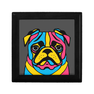 customizable 3 tone pug gift box