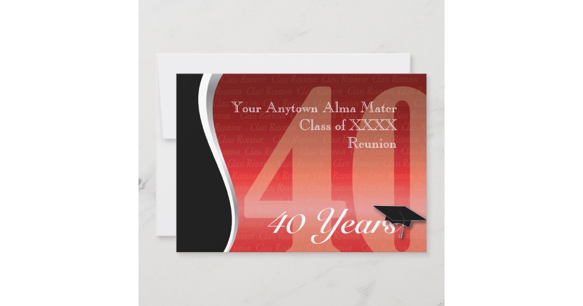 Customizable 40 Year Class Reunion Invitation | Zazzle customizable-40-year-class-reunion-invitation-zazzle