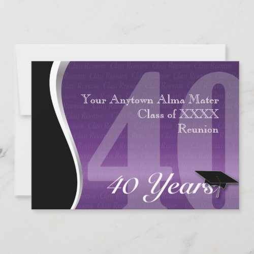 Customizable 40 Year Class Reunion Custom Invitations