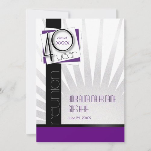 Customizable 40 Year Class Reunion Custom Announcements
