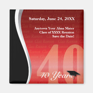 Customizable 40 Year Class Reunion Magnet