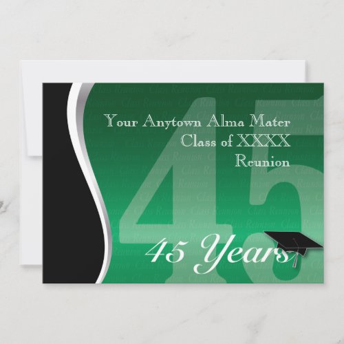 Customizable 45 Year Class Reunion Invitation