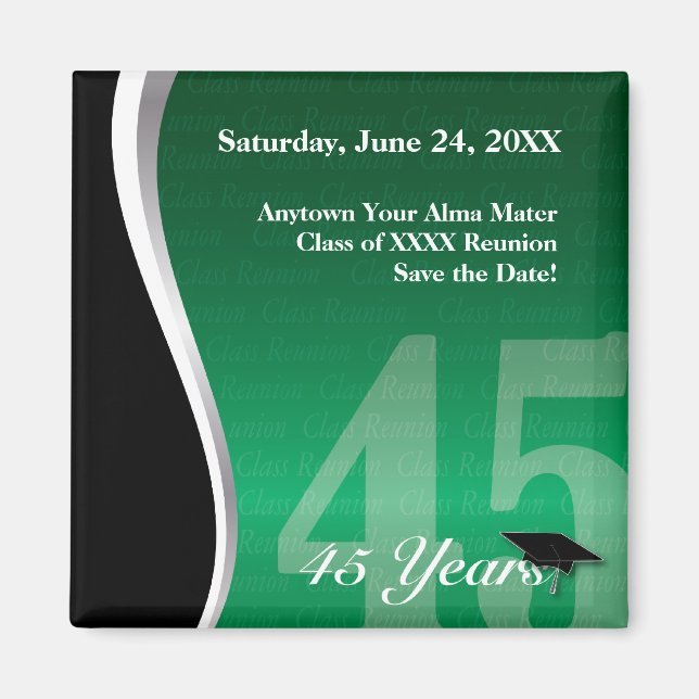 Customizable 45 Year Class Reunion Magnet (Front)