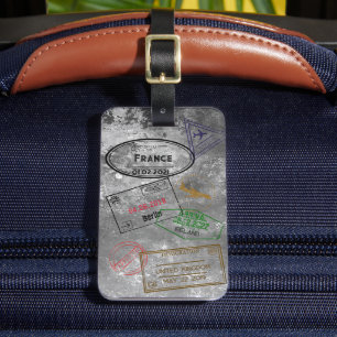Customizable 4 Passport Stamps Luggage Tag