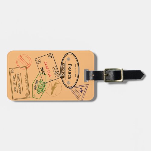 Customizable 4 Passport Stamps  Luggage Tag