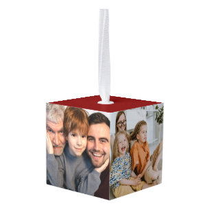 Customizable 4 Photo Ornaments - Christmas Picture