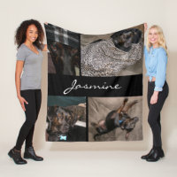 Customizable 4 Photos | Fleece Dog Blanket