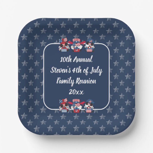 Customizable 4th of July Celebration Design Paper Plates (Front)