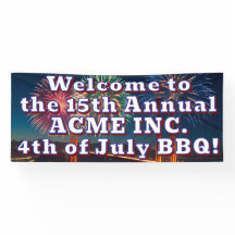 Customizable 4th of July event outdoor banner