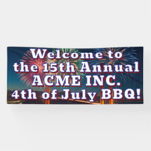 Customizable 4th of July event outdoor banner