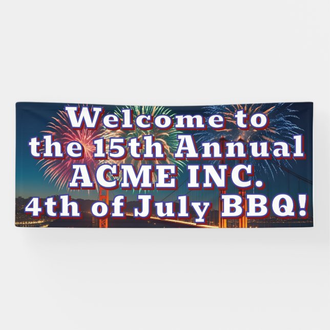 Customizable 4th of July event outdoor banner (Horizontal)