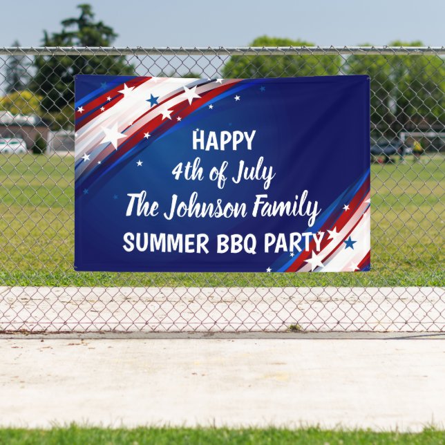 Customizable 4th of July Summer BBQ Party Banner (Insitu)