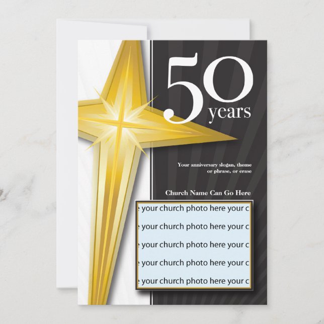 Customizable 50 Year Church Anniversary Invitation (Front)