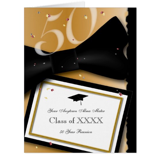 Customizable 50 Year Class Reunion Invitation (Front)