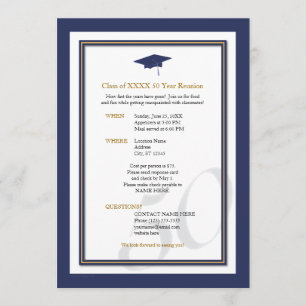 Customizable 50 Year Class Reunion Invitation