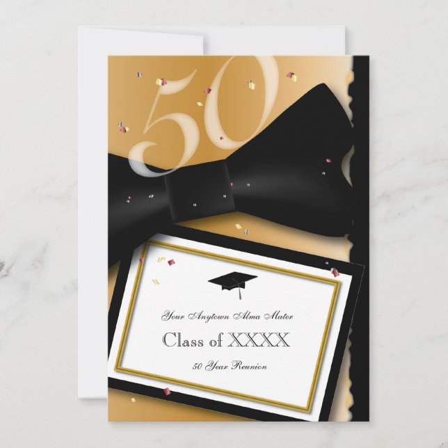 Customizable 50 Year Class Reunion Invitation (Front)