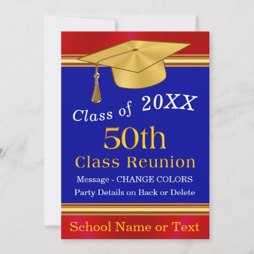 Customizable 50 Year Class Reunion Invitations Invitation