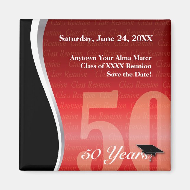 Customizable 50 Year Class Reunion Magnet (Front)