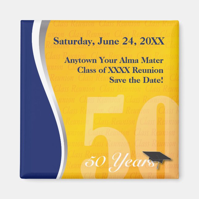 Customizable 50 Year Class Reunion Magnet (Front)