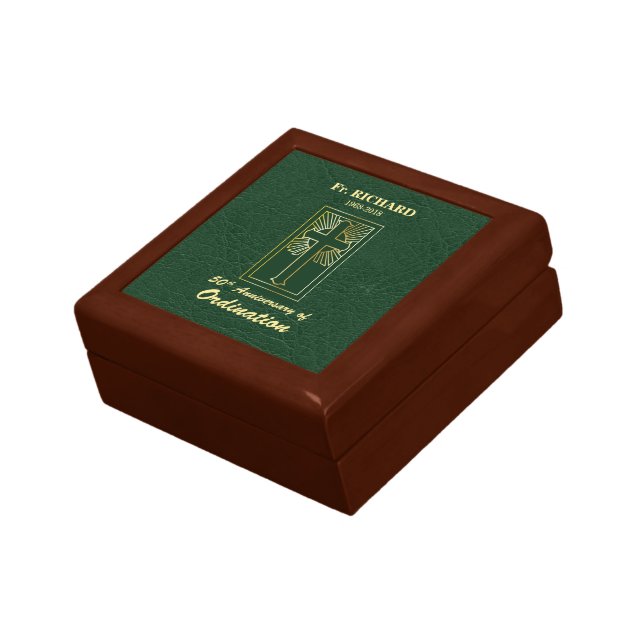 Customizable 50th Anniversary of Ordination Green Gift Box (Side)