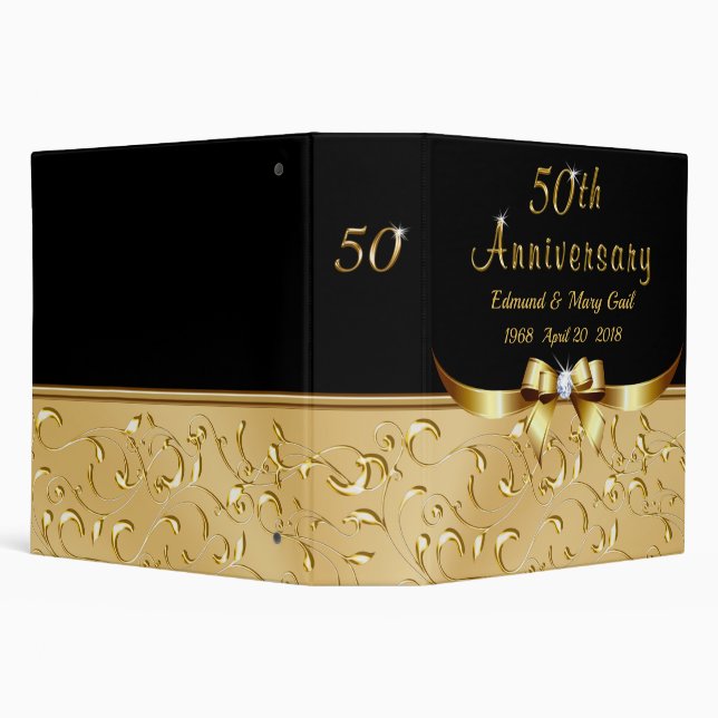 Customizable 50th Anniversary Photo Album Binder (Background)
