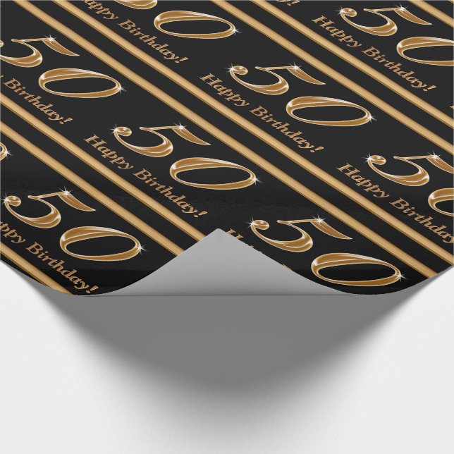 Customizable 50th Birthday Wrapping Paper (Corner)