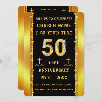 Customizable  50th Church Anniversary  Invitations by LittleLindaPinda at Zazzle