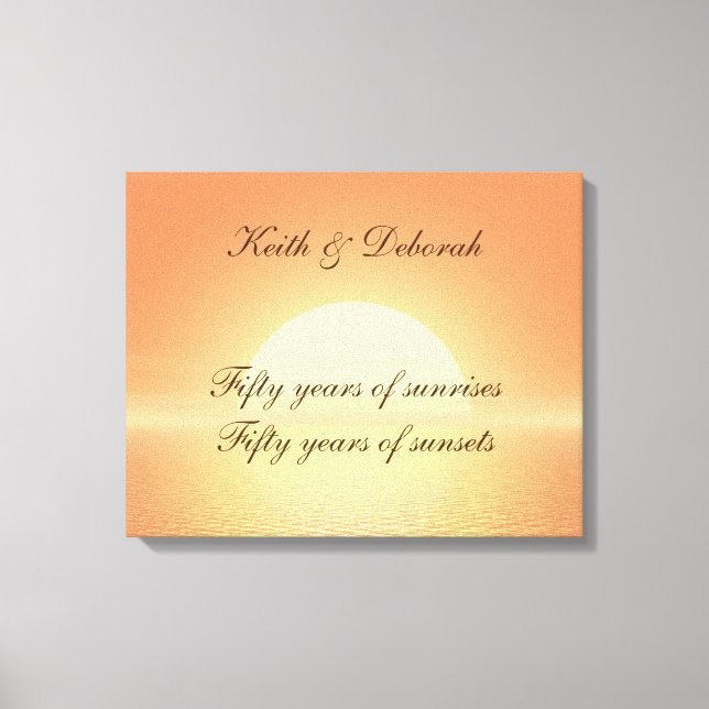Customizable 50th Golden Anniversary Canvas Print (Front)