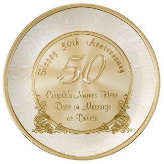 Customizable 50th Wedding Anniversary Gifts Plate