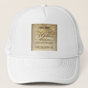 Customizable, 50th Wedding Anniversary Pearls Trucker Hat